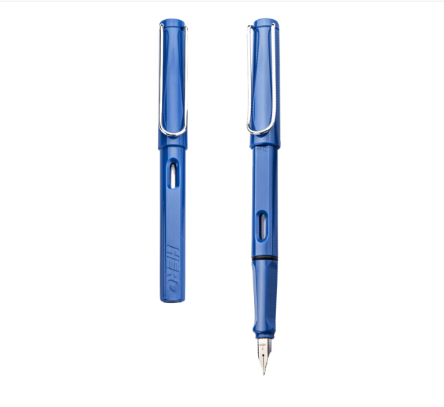 英雄（HERO）359 蓝色 钢笔 （赠6支墨囊）单支装