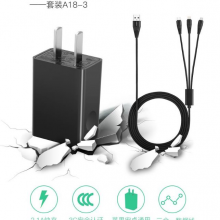 沃品（WOPOW） A18-3 充电器头套餐安卓苹果手机小米华为通用快充头+一拖三数据线套餐