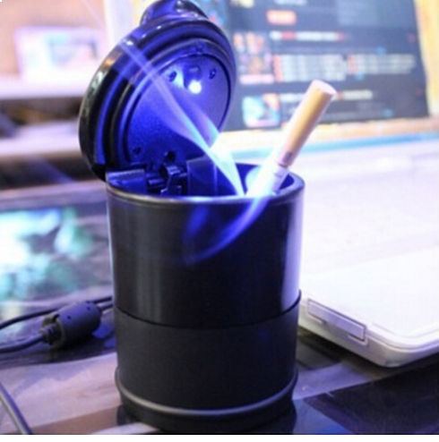 幽浮(YOUFO) 车载烟灰缸 汽车烟灰缸带LED灯盖阻燃烟灰缸垃圾桶二合一功能小件汽车用品 LED