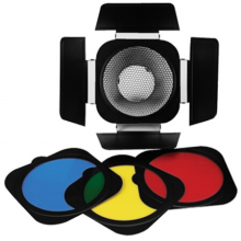 金贝（JINBEI）JB-A四叶片挡板蜂窝网蓝红黄色片摄影附件55度标准灯罩专用