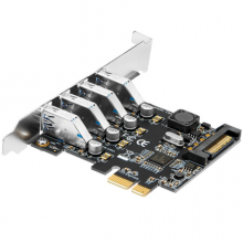 魔羯 MOGE MC2015台式机PCIEx1转4口USB3.0独立供电扩展卡支持小机箱 瑞萨(NE