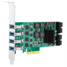 魔羯MOGE 八口扩展USB转接卡PCIE转usb3.0服务器工业控制群控设备 MC2027