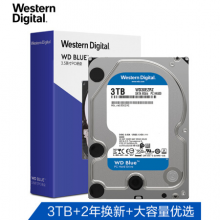 西部数据(WD)蓝盘 3TB SATA6Gb/s 64MB 台式机械硬盘(WD30EZRZ)