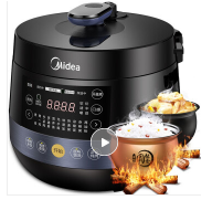 美的（Midea）电压力锅 双胆高压锅 可开盖煮 家用智能电饭锅 圆灶釜内胆4.8升