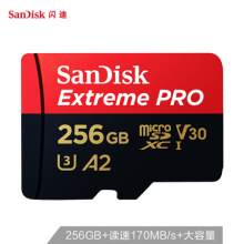 闪迪（SanDisk）256GB TF（MicroSD）存储卡 U3 C10 V30 A2 4K 至