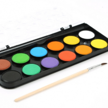 晨光(M&G)文具12色固体水彩颜料套装 初学者手绘水彩画颜料(内含笔刷*1)APLN6564