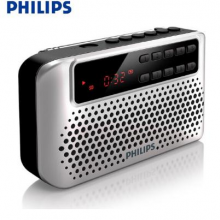 Philips/飞利浦老人收音机新款便携式音乐播放器 小型迷你随身听老年歌曲戏曲评书插（银色）