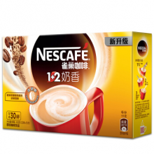 雀巢（Nestle）咖啡 速溶 1+2 奶香 微研磨 冲调饮品 30条450g