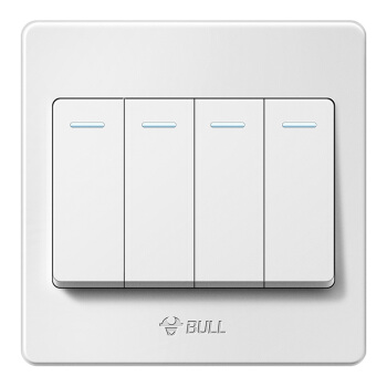 公牛(BULL) 开关插座 G07系列 四开双控开关 86型面板G07K412C 白色 暗装