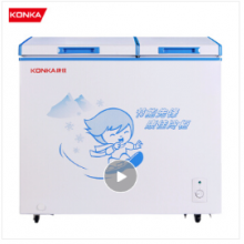 康佳（KONKA）206升 双门双温冷柜冰柜 节能变温卧式冰箱（白色）BCD-206DZP
