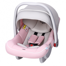 fengbaby新生儿汽车安全座椅宝宝便携车载提篮式婴儿童摇篮0-15个月FB-806米粉色