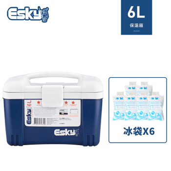 爱斯基 ESKY 6L家用户外保温箱背奶包 便携冷藏箱车载冰块箱PU母乳保鲜包 赠6冰袋