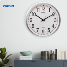 卡西欧（CASIO） IQ-77-8PF挂钟 客厅创意钟表现代简约静音钟时尚个性时钟卧室石英钟圆形挂