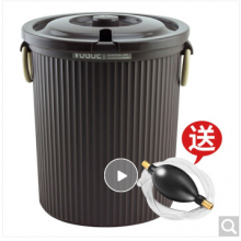唐宗筷 带盖茶根桶 加厚塑料茶水桶 茶叶垃圾桶 废水桶 滤茶桶 储茶桶 废茶桶 咖啡色 小号 C65
