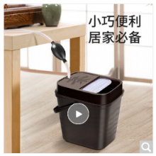 唐宗筷 推拉式加厚塑料茶根桶 茶台排水桶 滤茶桶 茶叶垃圾桶 废茶桶 咖啡色送导水管 C6892