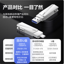 忆捷（EAGET）256GB 双接口固态U盘 高达560MB/s USB3.2 Type-C手机电脑