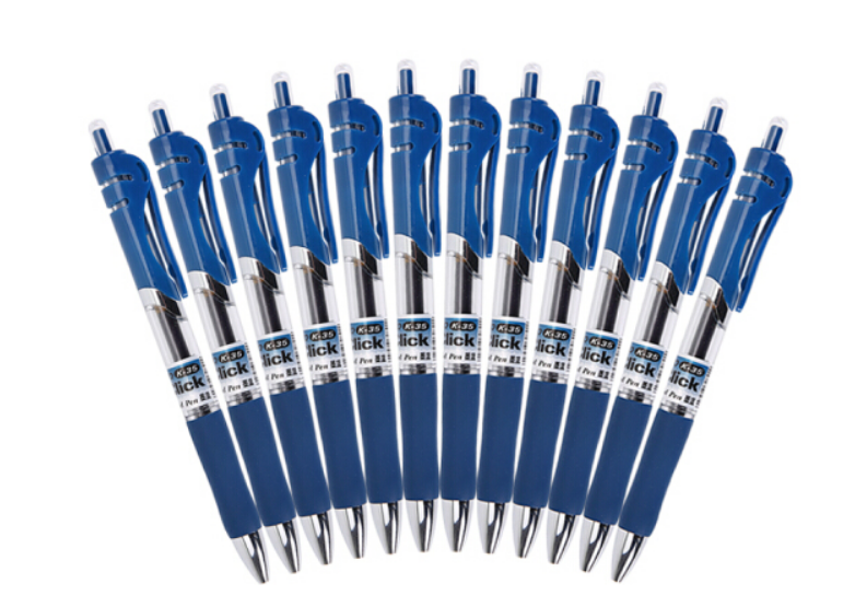 晨光(M&G)K35墨蓝色0.5mm经典子弹头中性笔按动签字笔水笔