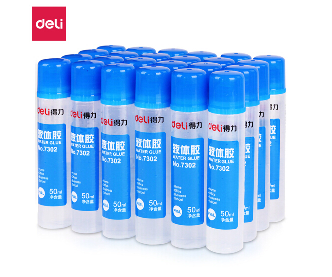 得力(deli)50ml高粘度液体胶 学习办公通用胶水 24只装 办公用品 7302