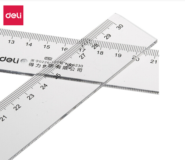得力(deli)30cm办公通用直尺 测量绘图尺子 办公用品 6230