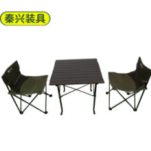 秦兴五件套桌椅 简易餐桌折叠桌椅 迷彩户外便携式折叠桌椅组合套装