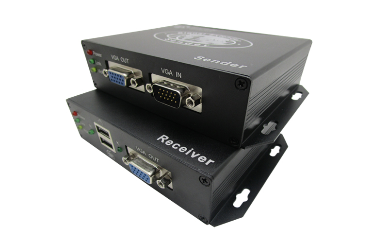 朗恒UKVM-100HDU (USB键盘鼠标&VGA延长100米 工业级)