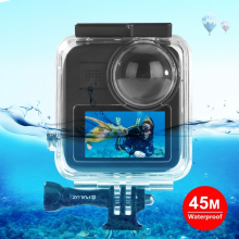 胖牛PULUZ适用于GoPro MAX全景运动相机防水壳带基座和长螺丝45米防水