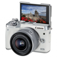 佳能（Canon）EOS M6 微单相机 数码相机 微单套机 白色（15-45 微单镜头）Vlog相