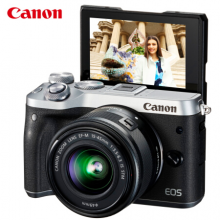 佳能（Canon）EOS M6 微单相机 数码相机 微单套机 银色（15-45 微单镜头）Vlog相