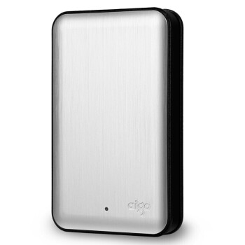 爱国者（aigo）USB3.0 移动硬盘 HD808 银色 机线一体 金属抗震防摔 3TB