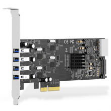魔羯（MOGE）MC2025 PCIEx4转4口USB3.0四口独立通道扩展卡 工业相机20Gbps