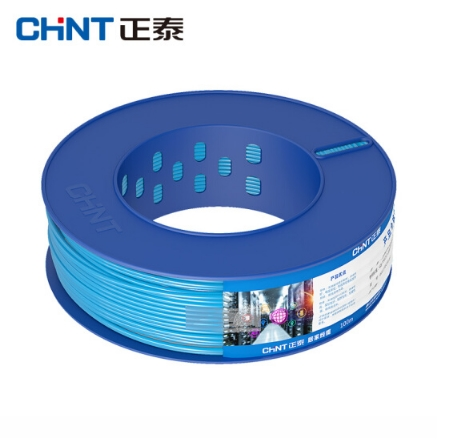 正泰(CHNT) 电线电缆 阻燃ZR-BV4平方 蓝色单芯单股零线 国标铜芯硬线