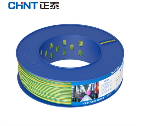 正泰(CHNT) 电线电缆 阻燃ZR-BV4平方 双色单芯单股地线 国标铜芯硬线