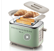 小熊（Bear） 烤面包机2片家用全自动 全钢多士炉 多功能早餐机吐司机神器