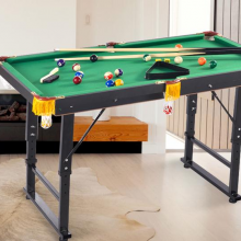 儿童台球桌桌球台成人斯诺克标准迷你大号家用美式台球桌乒乓球桌二合一 长1.2米可升降可折叠款美式