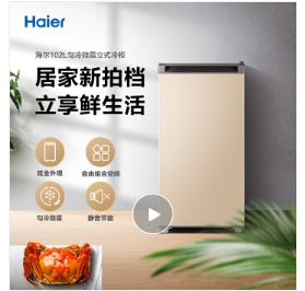 海尔 Haier 102升分区大抽屉防串味家用立式冷柜 母婴母乳冰柜小冰箱 BD-102MDT