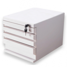 晨光(M&G)文具灰色四层桌面带锁文件柜 桌面盒 桌面文件柜 资料柜 单个装ADM95297