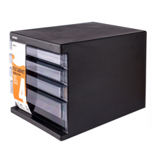 晨光(M&G)文具黑色四层桌面文件柜桌面文件柜资料柜 桌面盒 单个装ADMN4033
