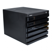 晨光(M&G)文具黑色五层桌面带锁文件柜 桌面盒 桌面文件柜 资料柜 单个装ADM95298