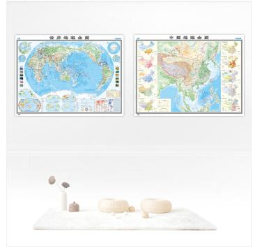 中国地理全图+世界地理全图（1170mm*865mm 专用挂图 学生专用版套装）