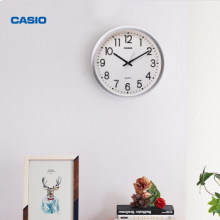 卡西欧（CASIO）IQ-77-8PF挂钟 客厅创意钟表现代简约静音钟时尚个性时钟卧室石英钟圆形挂表