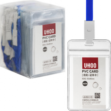 优和（UHOO）工作牌防水PVC证件卡套 24个卡套+24根挂绳  竖式 工作牌及附件 6656-1
