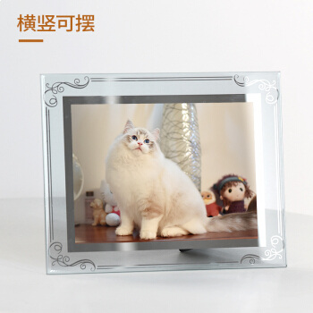 QUATREFOIL玻璃相框营业执照证件  玻璃面镜框架 银色花边 7寸