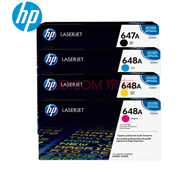           惠普（HP）647A 648A CE260-3A 四色硒鼓套装 适用于惠普HP 