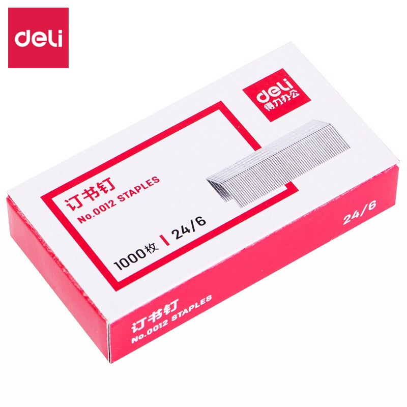 得力（deli）0012订书钉通用型12#订书针办公用品钉书订 单盒