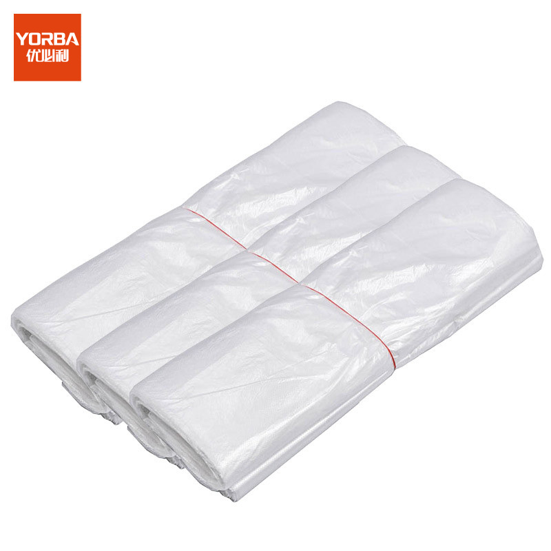 得力垃圾袋45*50cm 全新料纸篓袋干湿分类袋 平口加厚办公家用塑料袋子 白色