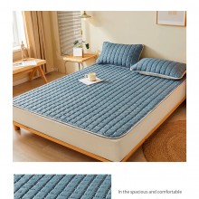 洁丽雅（Grace） 褥子四季床褥软垫床垫防滑可折叠学生床床褥垫1.5米床灰蓝