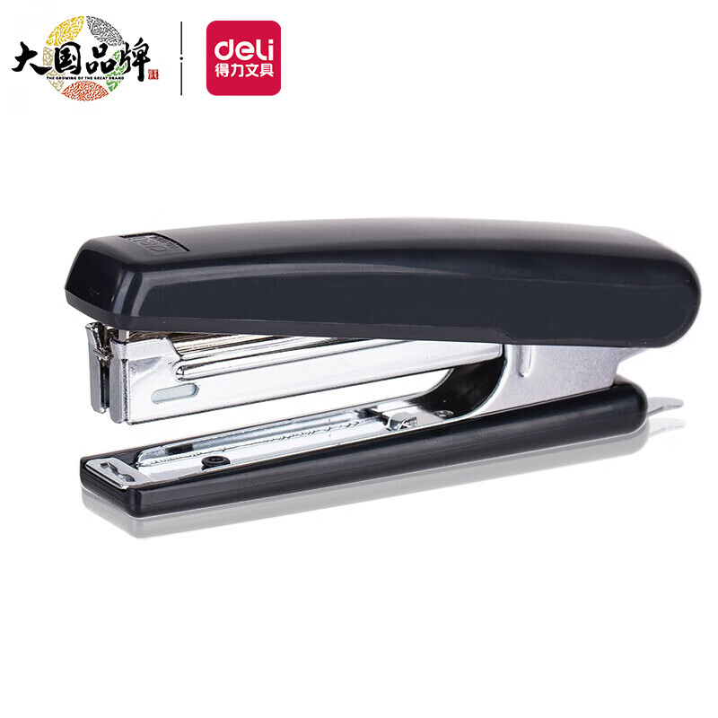 得力(deli)12页经典耐用订书机/订书器 尾部自带起钉器(适用10#钉) 0221颜色随机
