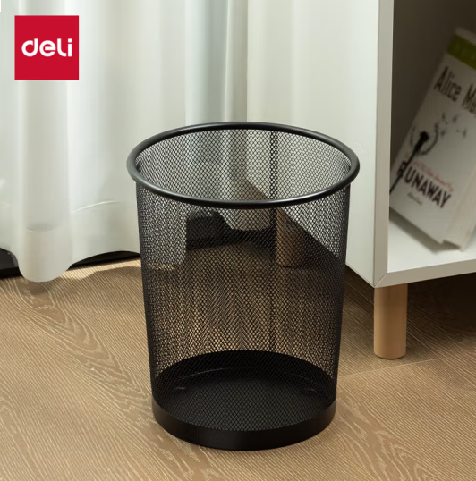 得力(deli)金属网状垃圾桶