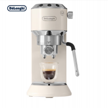 德龙（Delonghi）咖啡机 半自动咖啡机手动打奶泡 EC885.CR 奶油色