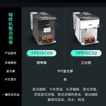 西门子咖啡机全自动意式中文菜单彩屏TP513C09 EQ.500